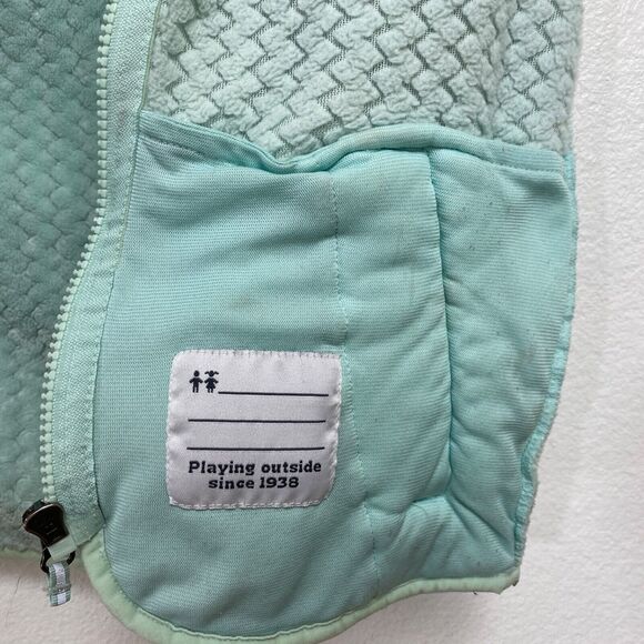 Columbia Plush Fuzzy Fleece Girls Jacket Medium 10-12 Seafoam Green Long Sleeves - Picture 10 of 11